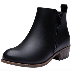 Vepose Black Ankle Booties with Brown Sole,brand new.